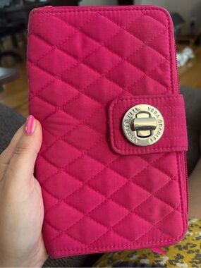 Vera Bradley Quilted Fuchsia Turn-Lock Wallet